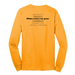 Image of Where CHARACTER Grows HALFTONE Adult Long Sleeve T-Shirt - Black Imprint (KA-PC54LS-CHARB-B)