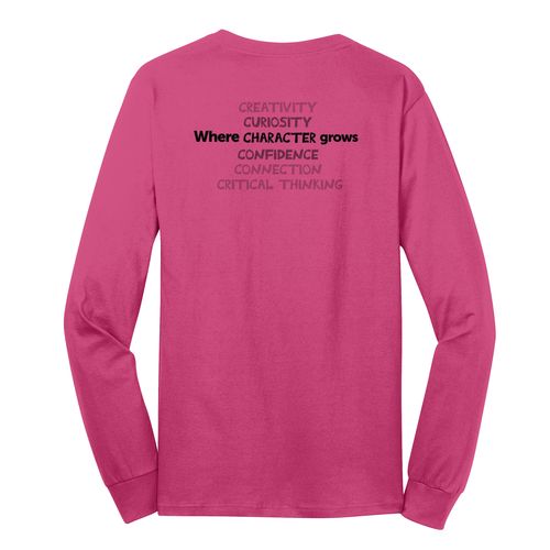 Where CHARACTER Grows HALFTONE Adult Long Sleeve T-Shirt - Black Imprint (KA-PC54LS-CHARB-B) image thumbnail
