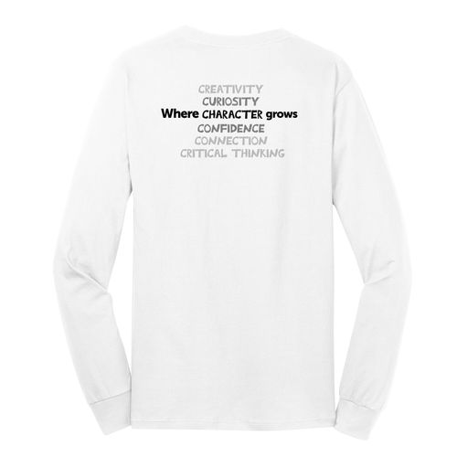 Where CHARACTER Grows HALFTONE Adult Long Sleeve T-Shirt - Black Imprint (KA-PC54LS-CHARB-B) image thumbnail