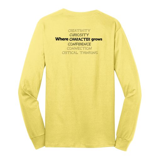 Where CHARACTER Grows HALFTONE Adult Long Sleeve T-Shirt - Black Imprint (KA-PC54LS-CHARB-B) image thumbnail