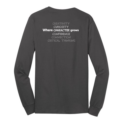 Where CHARACTER Grows HALFTONE Adult Long Sleeve T-Shirt - White Imprint (KA-PC54LS-CHARB-W) image thumbnail