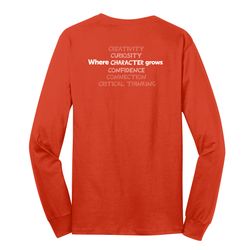 Image of Where CHARACTER Grows HALFTONE Adult Long Sleeve T-Shirt - White Imprint (KA-PC54LS-CHARB-W)