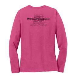 Image of Where CONFIDENCE Grows HALFTONE Women's Long Sleeve T-Shirt - Black Imprint (KA-LPC54LS-CONFB-B)