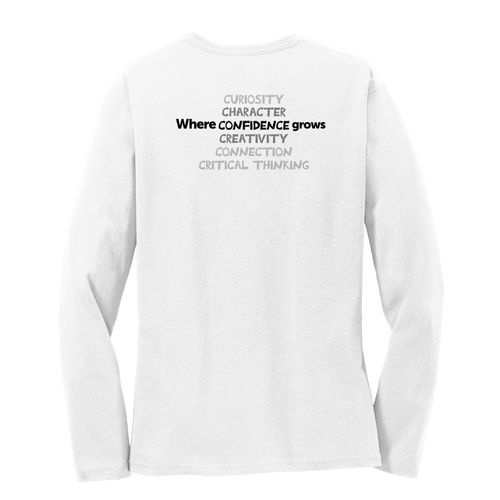 Where CONFIDENCE Grows HALFTONE Women's Long Sleeve T-Shirt - Black Imprint (KA-LPC54LS-CONFB-B) image thumbnail