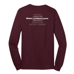 Image of Where CONFIDENCE Grows HALFTONE Adult Long Sleeve T-Shirt - White Imprint (KA-PC54LS-CONFB-W)