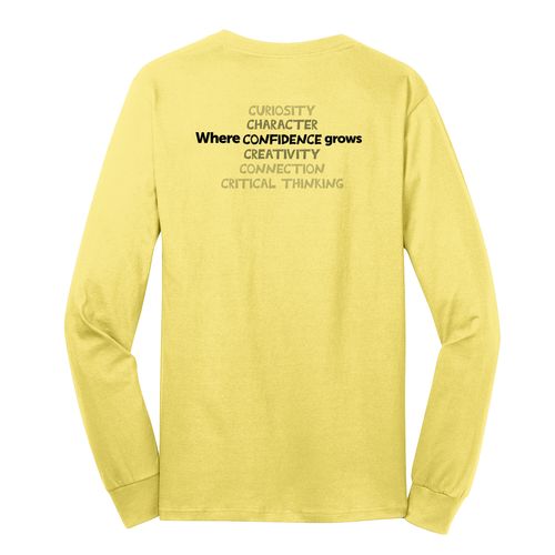 Where CONFIDENCE Grows HALFTONE Adult Long Sleeve T-Shirt - Black Imprint (KA-PC54LS-CONFB-B) image thumbnail