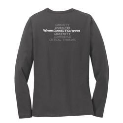 Image of Where CONNECTION Grows HALFTONE Women's Long Sleeve T-Shirt - White Imprint (KA-LPC54LS-CONNB-W)