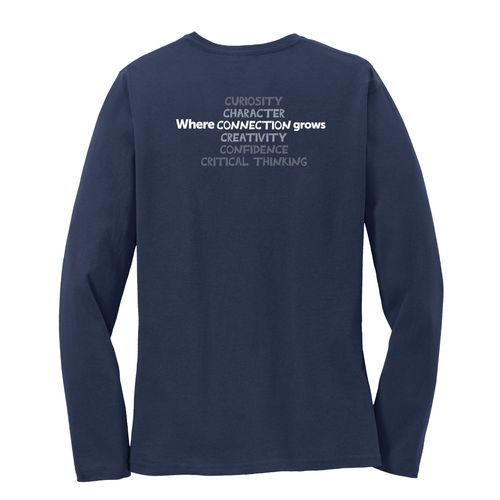 Where CONNECTION Grows HALFTONE Women's Long Sleeve T-Shirt - White Imprint (KA-LPC54LS-CONNB-W) image thumbnail