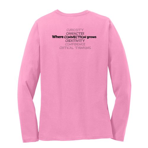 Where CONNECTION Grows HALFTONE Women's Long Sleeve T-Shirt - Black Imprint (KA-LPC54LS-CONNB-B) image thumbnail