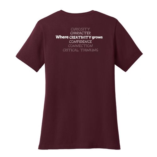 Where CREATIVITY Grows HALFTONE Women's T-Shirt - White Imprint (KA-LPC54-CREATB-W) image thumbnail