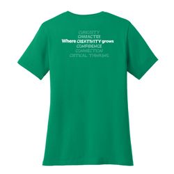 Image of Where CREATIVITY Grows HALFTONE Women's T-Shirt - White Imprint (KA-LPC54-CREATB-W)