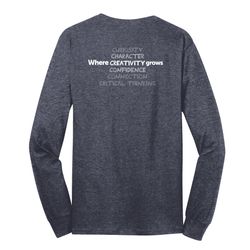 Image of Where CREATIVITY Grows HALFTONE Adult Long Sleeve T-Shirt - White Imprint (KA-PC54LS-CREATB-W)