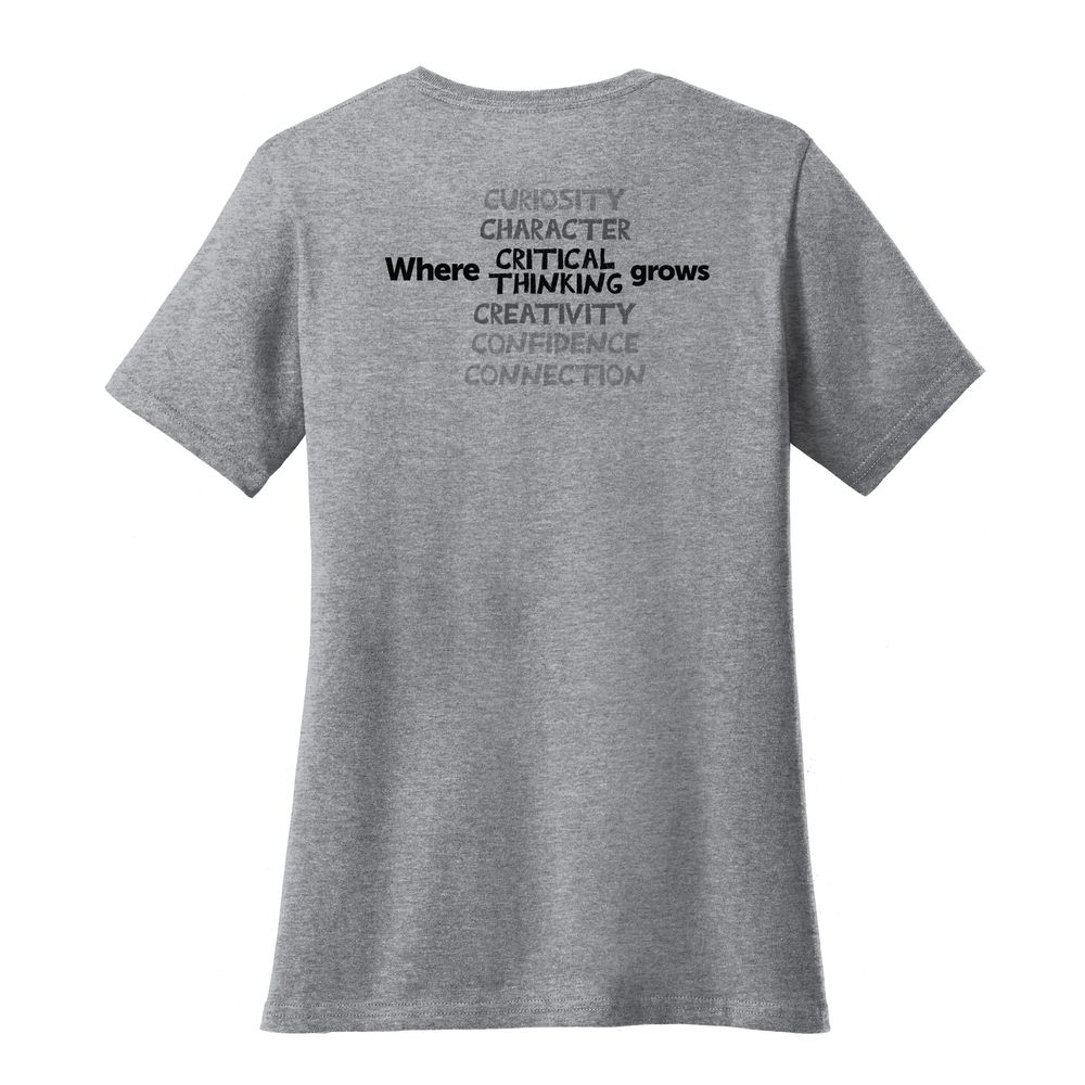Where CRITICAL THINKING Grows HALFTONE Women's T-Shirt - Black Imprint (KA-LPC54-CRITB-B) primary image