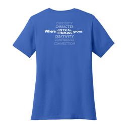 Image of Where CRITICAL THINKING Grows HALFTONE Women's T-Shirt - White Imprint (KA-LPC54-CRITB-W)