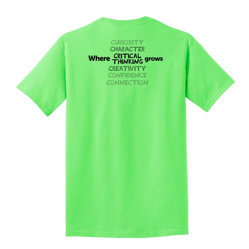 Where CRITICAL THINKING Grows HALFTONE Adult T-Shirt - Black Imprint (KA-PC54-CRITB-B) image thumbnail