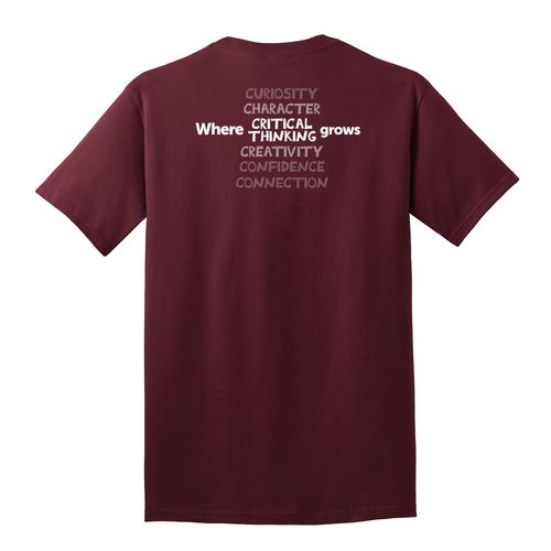 Where CRITICAL THINKING Grows HALFTONE Adult T-Shirt - White Imprint (KA-PC54-CRITB-W) image thumbnail