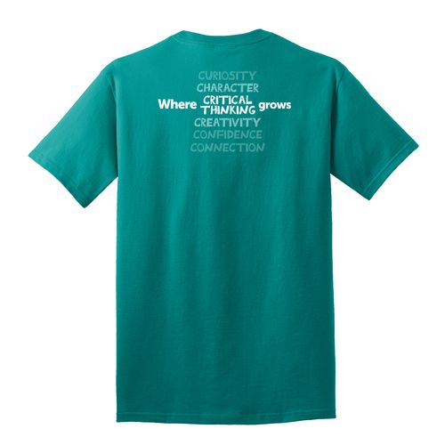 Where CRITICAL THINKING Grows HALFTONE Adult T-Shirt - White Imprint (KA-PC54-CRITB-W) image thumbnail