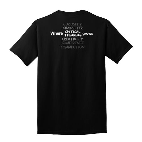 Where CRITICAL THINKING Grows HALFTONE Adult T-Shirt - White Imprint (KA-PC54-CRITB-W) image thumbnail