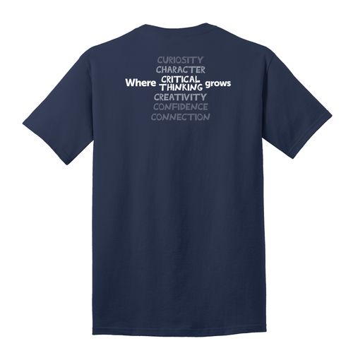 Where CRITICAL THINKING Grows HALFTONE Adult T-Shirt - White Imprint (KA-PC54-CRITB-W) image thumbnail