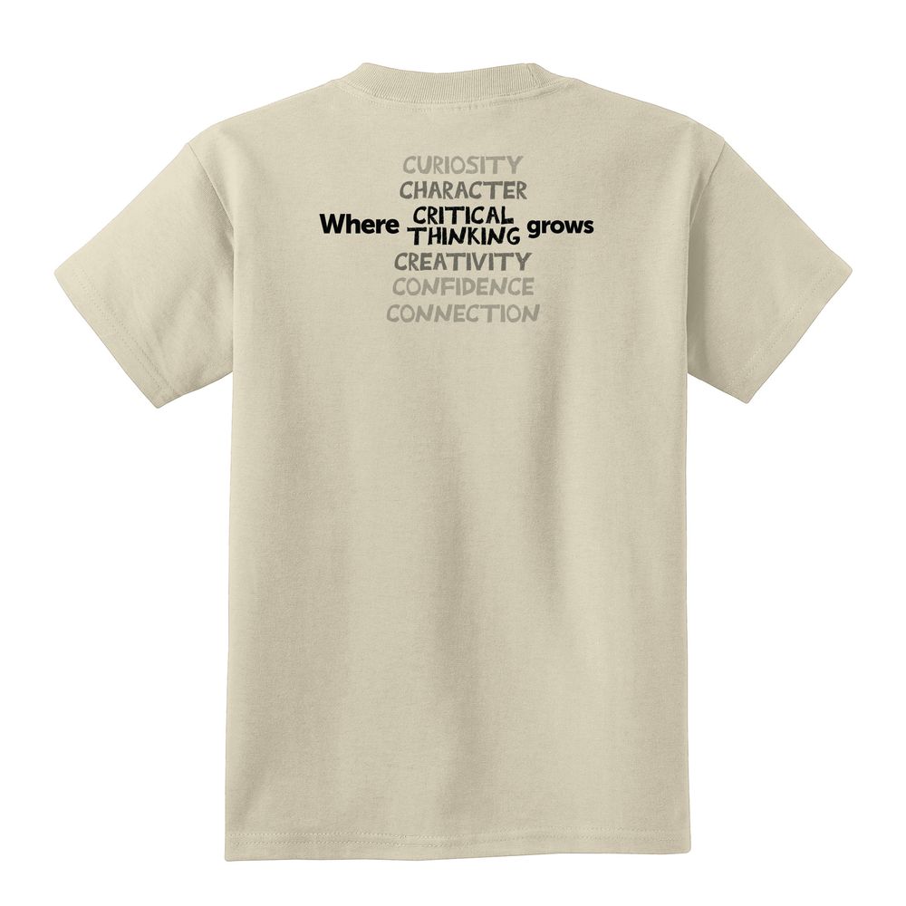 Where CRITICAL THINKING Grows HALFTONE Youth T-Shirt - Black Imprint (KA-PC54Y-CRITB-B) primary image