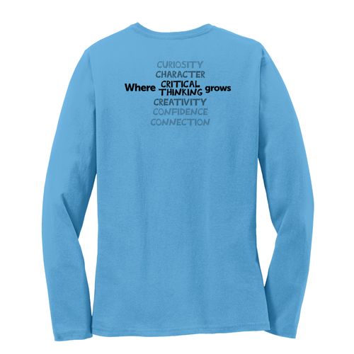 Where CRITICAL THINKING Grows HALFTONE Women's Long Sleeve T-Shirt - Black Imprint (KA-LPC54LS-CRITB-B) image thumbnail