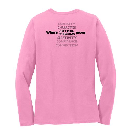 Where CRITICAL THINKING Grows HALFTONE Women's Long Sleeve T-Shirt - Black Imprint (KA-LPC54LS-CRITB-B) image thumbnail