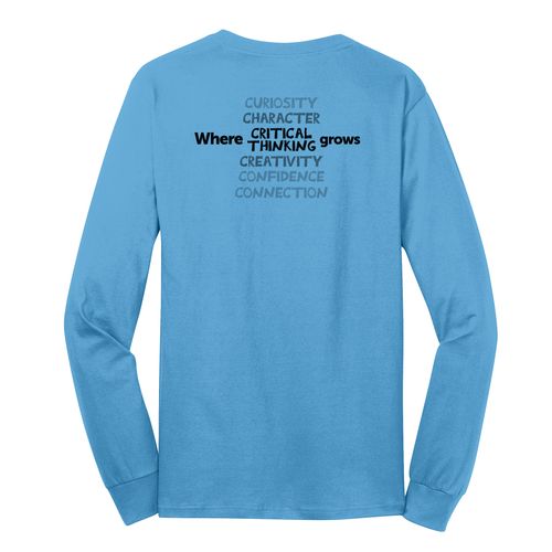 Where CRITICAL THINKING Grows HALFTONE Adult Long Sleeve T-Shirt - Black Imprint (KA-PC54LS-CRITB-B) image thumbnail