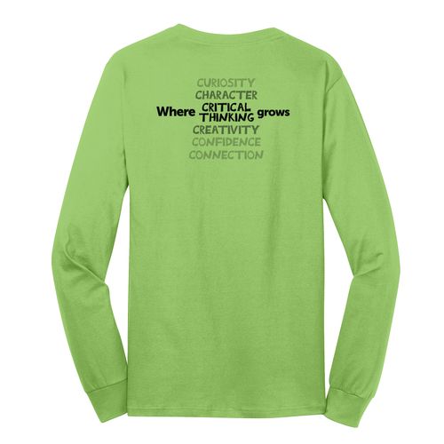 Where CRITICAL THINKING Grows HALFTONE Adult Long Sleeve T-Shirt - Black Imprint (KA-PC54LS-CRITB-B) image thumbnail