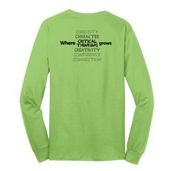 Image of Where CRITICAL THINKING Grows HALFTONE Adult Long Sleeve T-Shirt - Black Imprint (KA-PC54LS-CRITB-B)