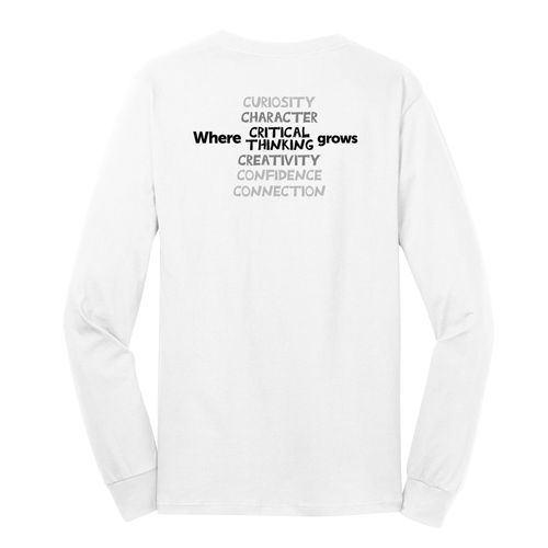 Where CRITICAL THINKING Grows HALFTONE Adult Long Sleeve T-Shirt - Black Imprint (KA-PC54LS-CRITB-B) image thumbnail