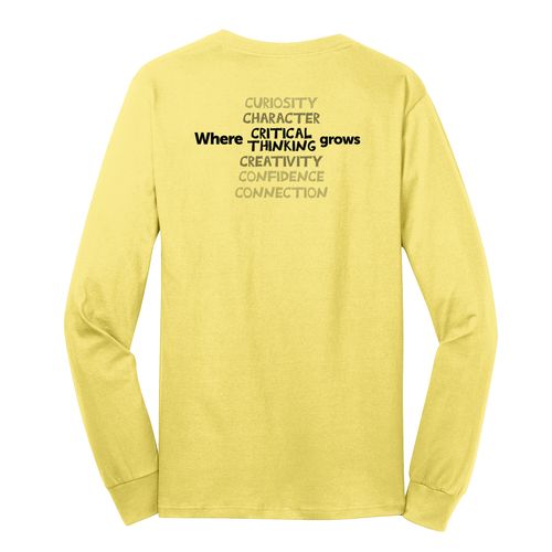 Where CRITICAL THINKING Grows HALFTONE Adult Long Sleeve T-Shirt - Black Imprint (KA-PC54LS-CRITB-B) image thumbnail