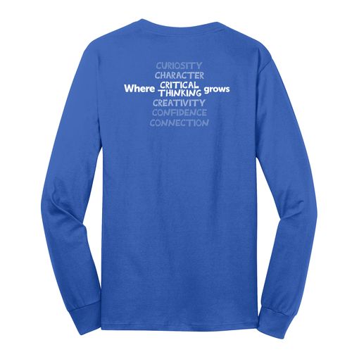 Where CRITICAL THINKING Grows HALFTONE Adult Long Sleeve T-Shirt - White Imprint (KA-PC54LS-CRITB-W) image thumbnail