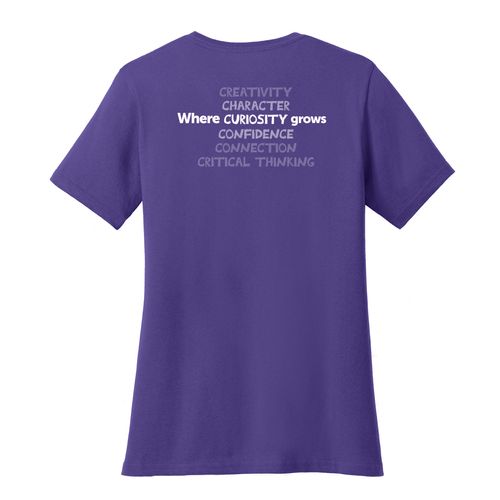 Where CURIOSITY Grows HALFTONE Women's T-Shirt - White Imprint (KA-LPC54-CURIB-W) image thumbnail