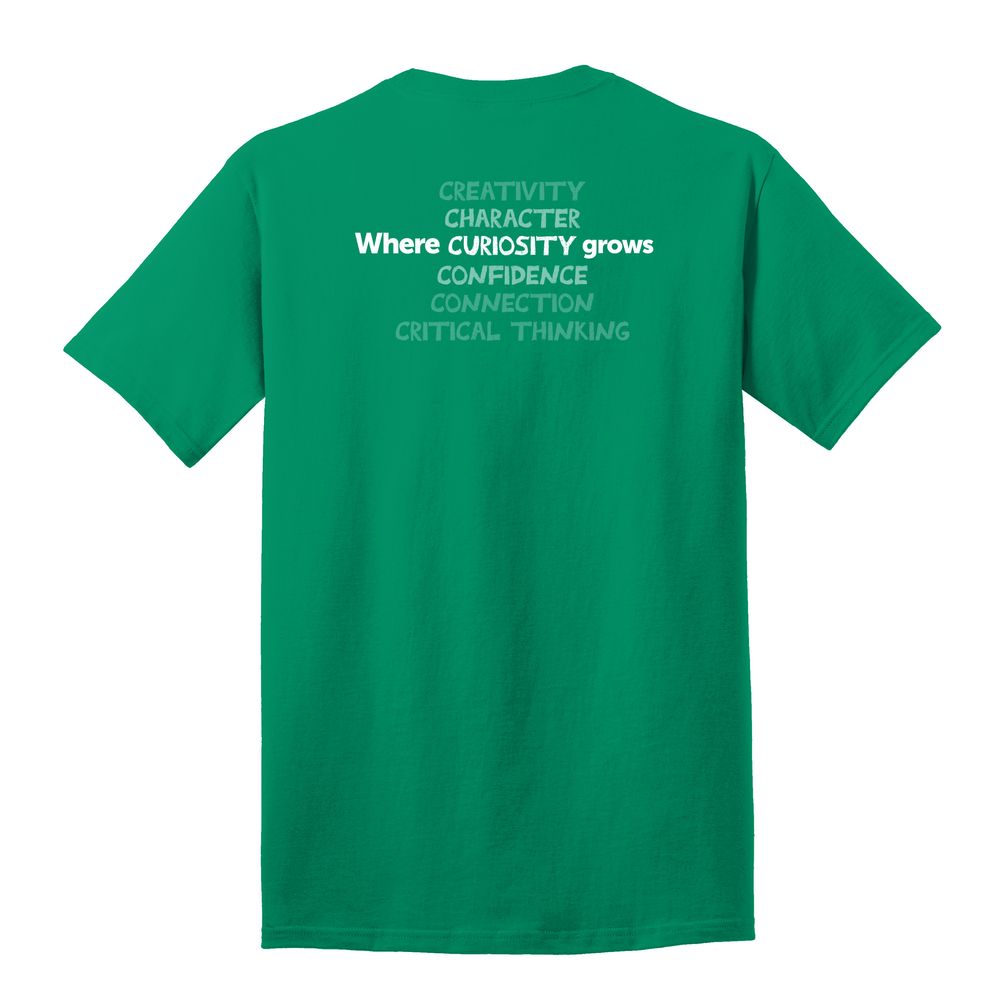 Where CURIOSITY Grows HALFTONE Adult T-Shirt - White Imprint (KA-PC54-CURIB-W) primary image