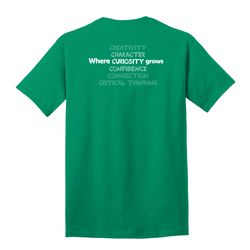 Image of Where CURIOSITY Grows HALFTONE Adult T-Shirt - White Imprint (KA-PC54-CURIB-W)