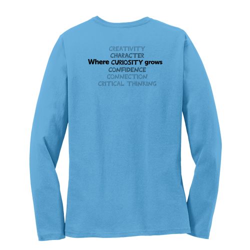 Where CURIOSITY Grows HALFTONE Women's Long Sleeve T-Shirt - Black Imprint (KA-LPC54LS-CURIB-B) image thumbnail