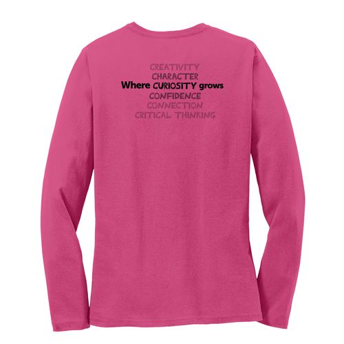 Where CURIOSITY Grows HALFTONE Women's Long Sleeve T-Shirt - Black Imprint (KA-LPC54LS-CURIB-B) image thumbnail