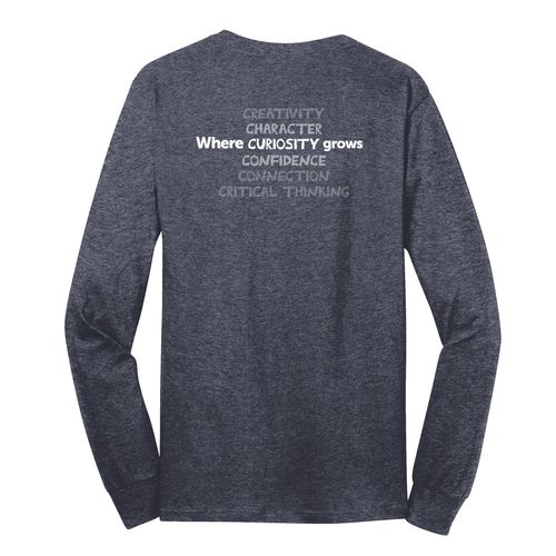 Where CURIOSITY Grows HALFTONE Adult Long Sleeve T-Shirt - White Imprint (KA-PC54LS-CURIB-W) image thumbnail