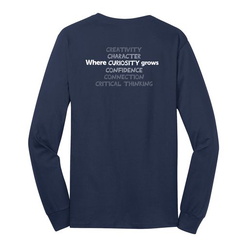 Where CURIOSITY Grows HALFTONE Adult Long Sleeve T-Shirt - White Imprint (KA-PC54LS-CURIB-W) image thumbnail