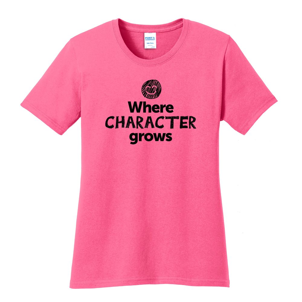 Where CHARACTER Grows EMOJI Women's T-Shirt - Black Imprint (KA-LPC54-CHARF-B) primary image