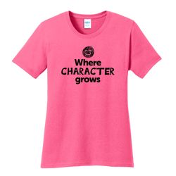 Image of Where CHARACTER Grows EMOJI Women's T-Shirt - Black Imprint (KA-LPC54-CHARF-B)