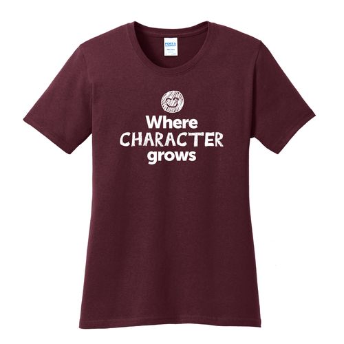 Where CHARACTER Grows EMOJI Women's T-Shirt - White Imprint (KA-LPC54-CHARF-W) image thumbnail