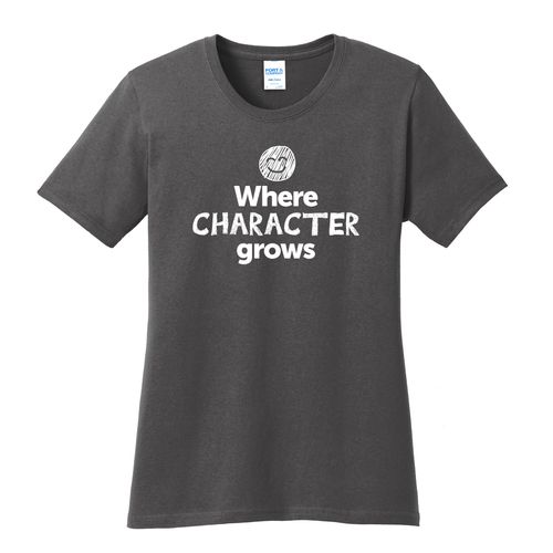 Where CHARACTER Grows EMOJI Women's T-Shirt - White Imprint (KA-LPC54-CHARF-W) image thumbnail
