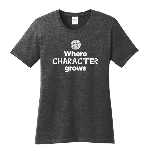 Where CHARACTER Grows EMOJI Women's T-Shirt - White Imprint (KA-LPC54-CHARF-W) image thumbnail
