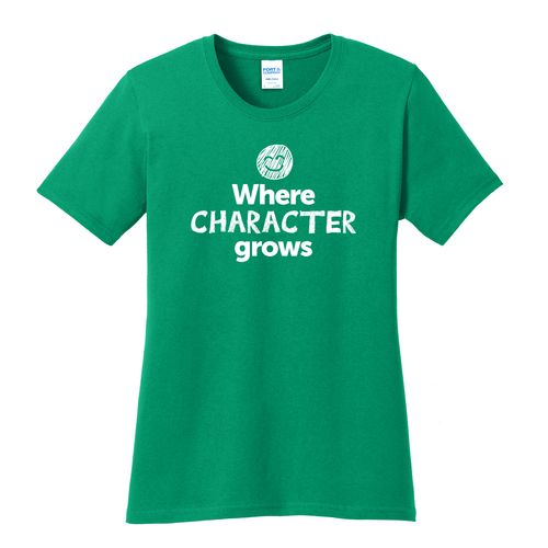 Where CHARACTER Grows EMOJI Women's T-Shirt - White Imprint (KA-LPC54-CHARF-W) image thumbnail