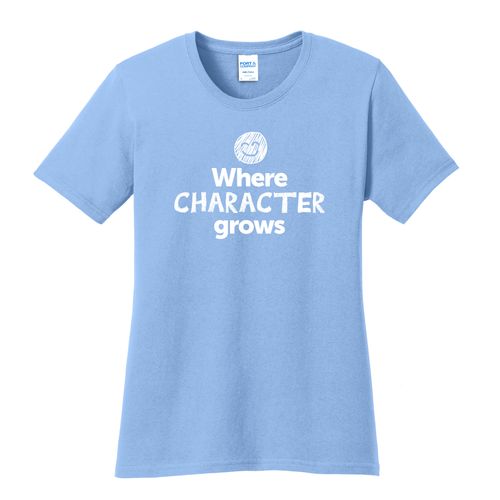 Where CHARACTER Grows EMOJI Women's T-Shirt - White Imprint (KA-LPC54-CHARF-W) image thumbnail