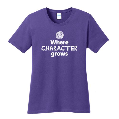 Where CHARACTER Grows EMOJI Women's T-Shirt - White Imprint (KA-LPC54-CHARF-W) image thumbnail