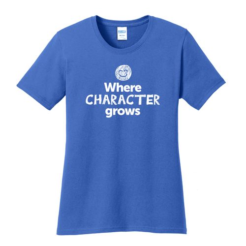 Where CHARACTER Grows EMOJI Women's T-Shirt - White Imprint (KA-LPC54-CHARF-W) image thumbnail