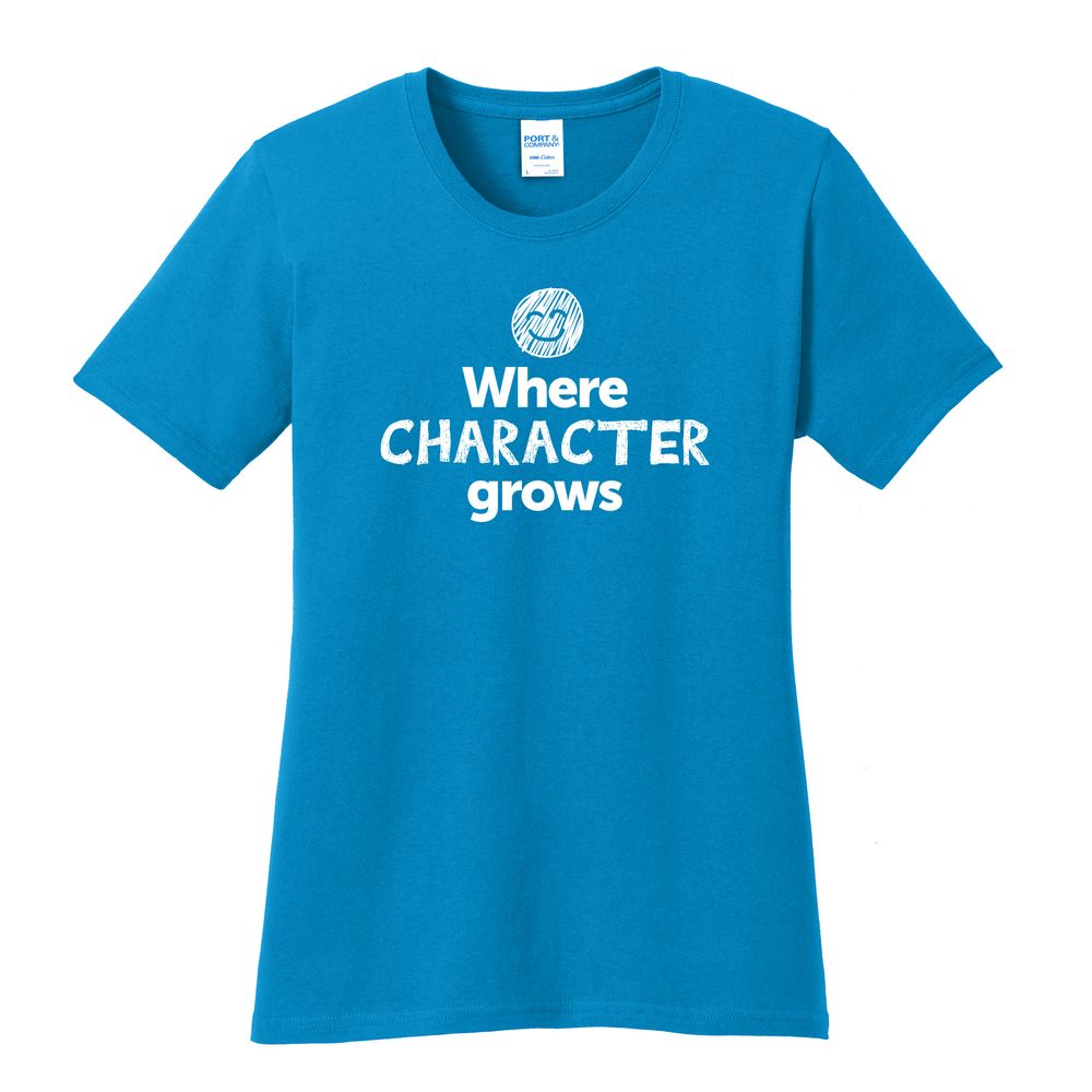 Where CHARACTER Grows EMOJI Women's T-Shirt - White Imprint (KA-LPC54-CHARF-W) primary image