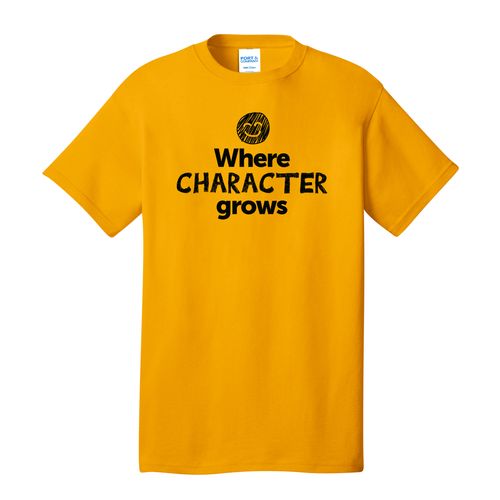 Where CHARACTER Grows EMOJI Adult T-Shirt - Black Imprint (KA-PC54-CHARF-B) image thumbnail
